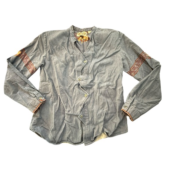 Karman Tops - Looney Tunes Western Collection Karman Denim Shirt Women M Taz Daffy Vintage